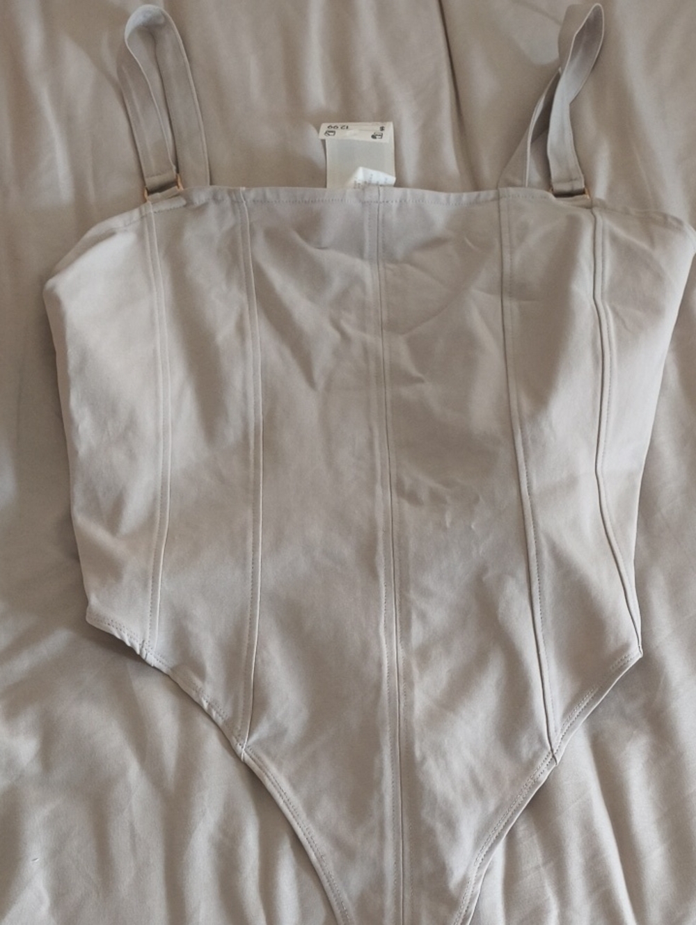 H&M Light Gray Ribbed One-Piece Bodysuit